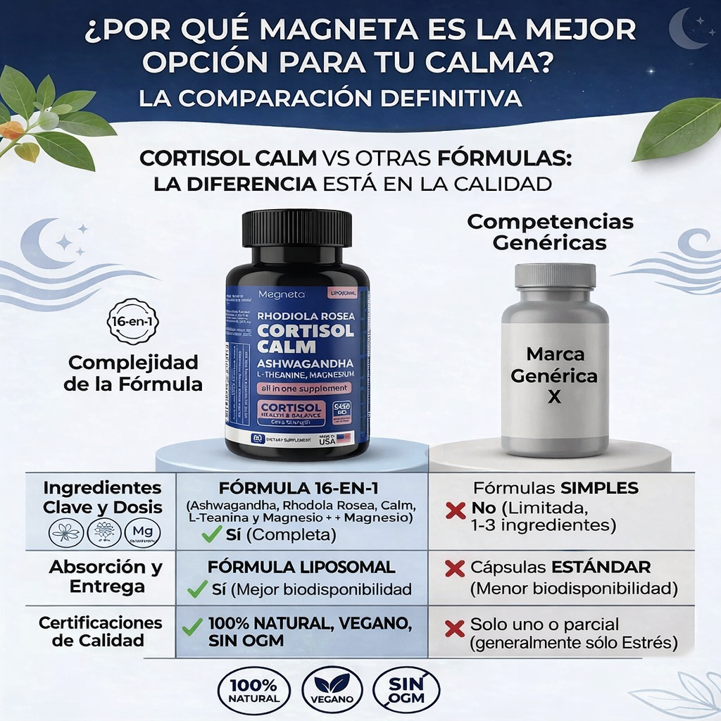 CORTISOL CALM – Suplemento para el Estrés, el Sueño y la Energía